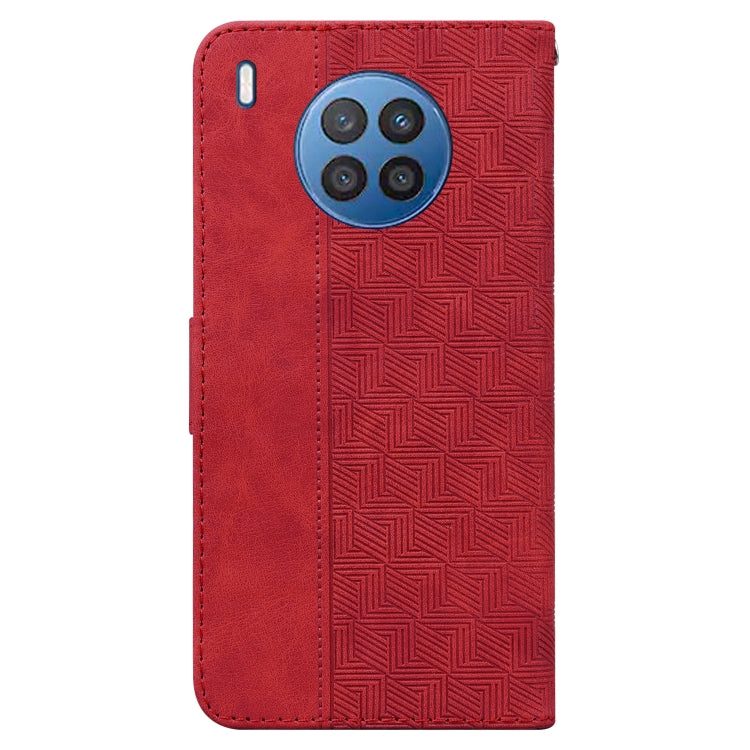 For Huawei nova 8i/Honor 50 Lite Overseas Version Geometric Embossed Leather Phone Case