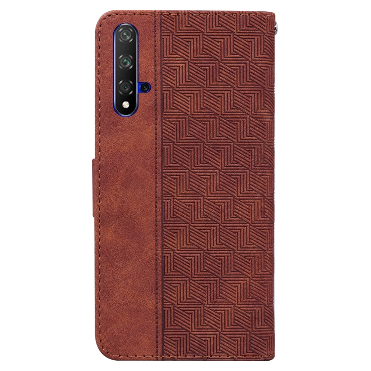 For Honor 20 / Huawei nova 5T Geometric Embossed Leather Phone Case