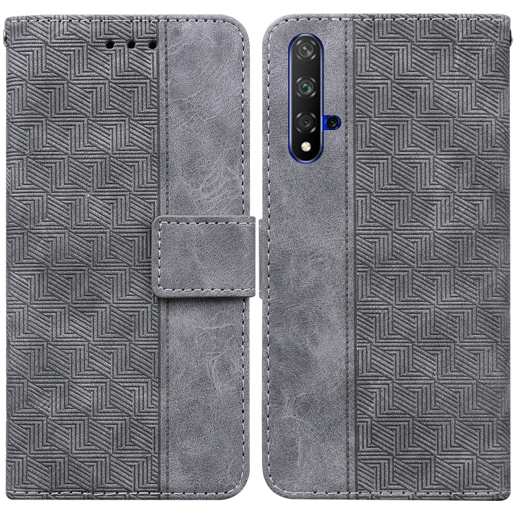 For Honor 20 / Huawei nova 5T Geometric Embossed Leather Phone Case
