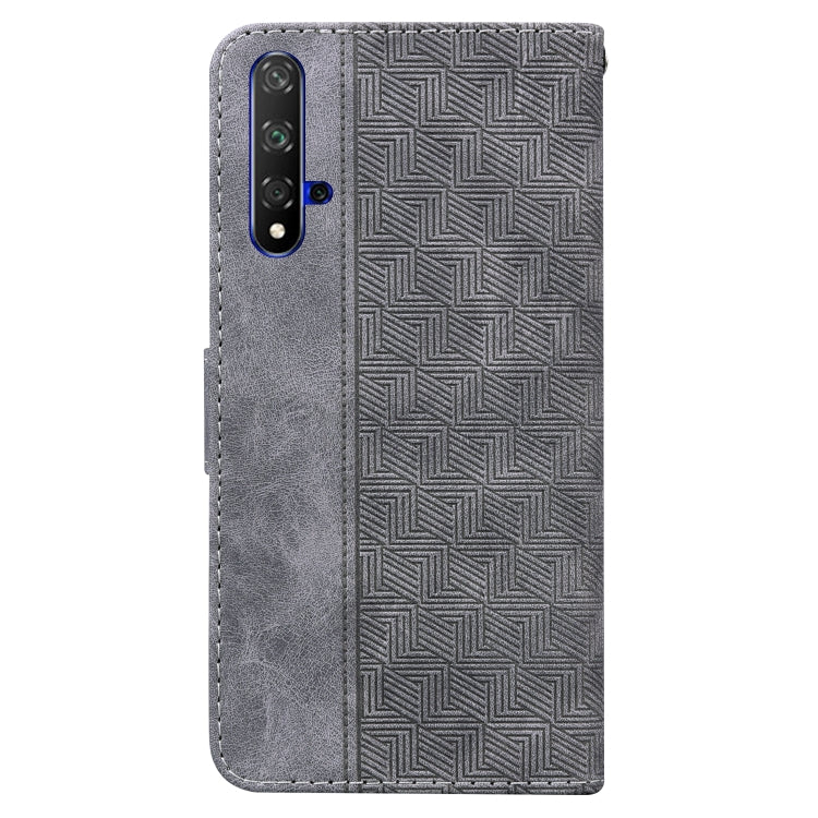 For Honor 20 / Huawei nova 5T Geometric Embossed Leather Phone Case