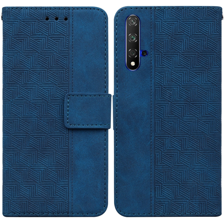 For Honor 20 / Huawei nova 5T Geometric Embossed Leather Phone Case