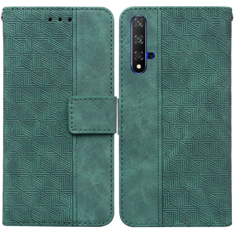 For Honor 20 / Huawei nova 5T Geometric Embossed Leather Phone Case