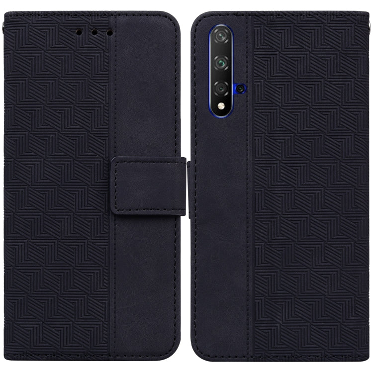 For Honor 20 / Huawei nova 5T Geometric Embossed Leather Phone Case