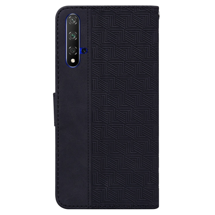 For Honor 20 / Huawei nova 5T Geometric Embossed Leather Phone Case