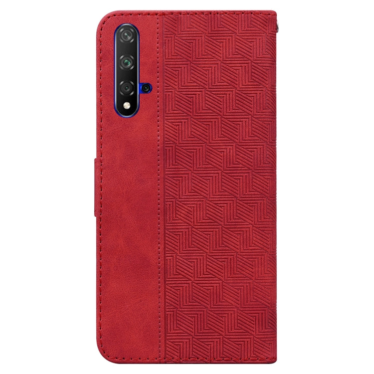For Honor 20 / Huawei nova 5T Geometric Embossed Leather Phone Case