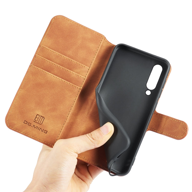 For Galaxy A90 5G DG.MING Retro Oil Side Horizontal Flip Case with Holder & Card Slots & Wallet