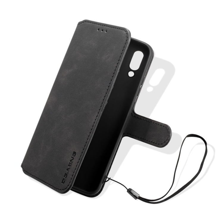 For Huawei P Smart 2019 DG.MING Retro Oil Side Horizontal Flip Case with Holder & Card Slots & Wallet
