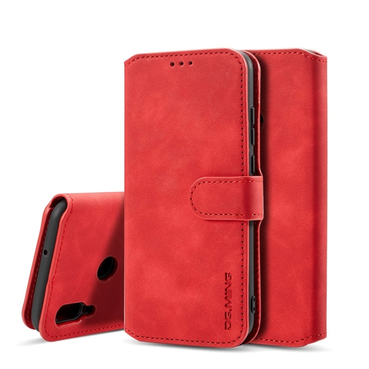 For Huawei P Smart 2019 DG.MING Retro Oil Side Horizontal Flip Case with Holder & Card Slots & Wallet