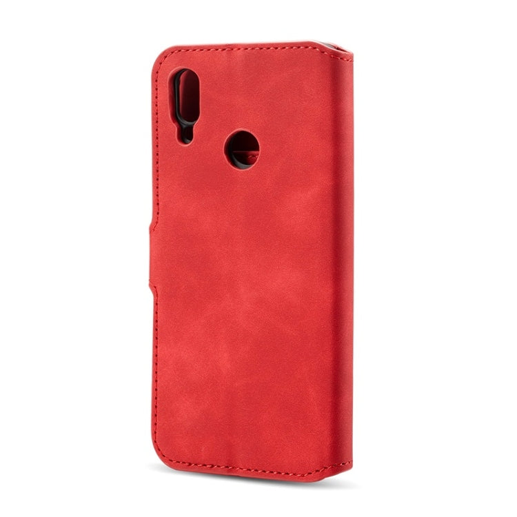 For Huawei P Smart 2019 DG.MING Retro Oil Side Horizontal Flip Case with Holder & Card Slots & Wallet