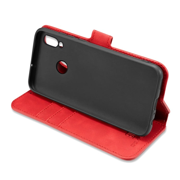 For Huawei P Smart 2019 DG.MING Retro Oil Side Horizontal Flip Case with Holder & Card Slots & Wallet