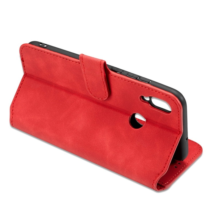For Huawei P Smart 2019 DG.MING Retro Oil Side Horizontal Flip Case with Holder & Card Slots & Wallet