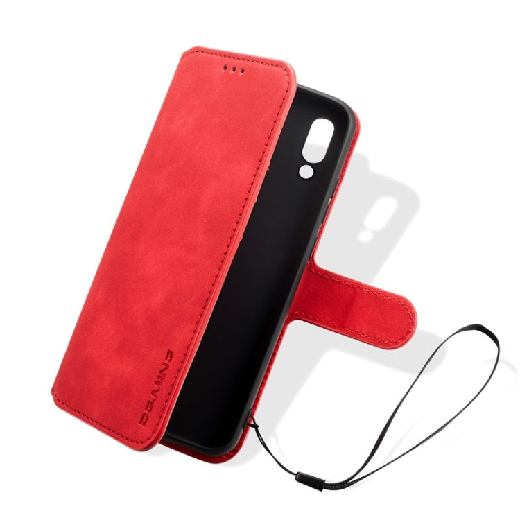 For Huawei P Smart 2019 DG.MING Retro Oil Side Horizontal Flip Case with Holder & Card Slots & Wallet