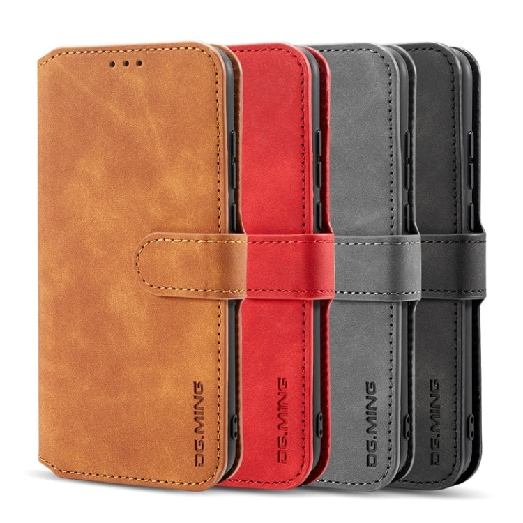 For Huawei P Smart 2019 DG.MING Retro Oil Side Horizontal Flip Case with Holder & Card Slots & Wallet