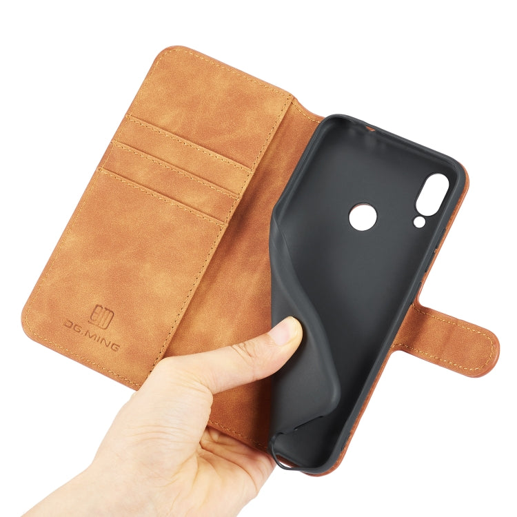 For Huawei Y6(2019) DG.MING Retro Oil Side Horizontal Flip Case with Holder & Card Slots & Wallet