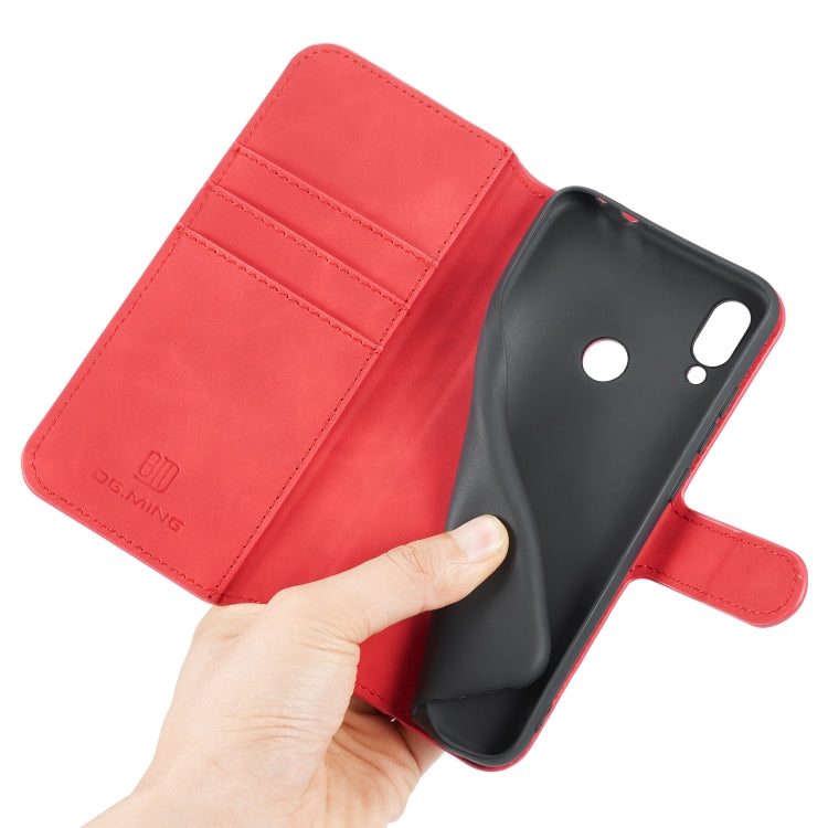 For Huawei Y6(2019) DG.MING Retro Oil Side Horizontal Flip Case with Holder & Card Slots & Wallet