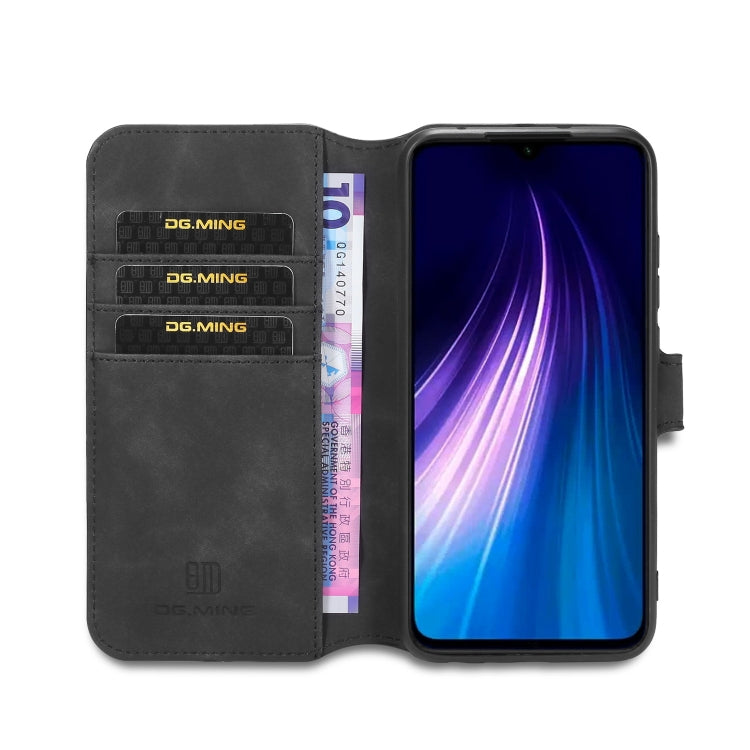 For Xiaomi Redmi Note 8T DG.MING Retro Oil Side Horizontal Flip Case with Holder & Card Slots & Wallet
