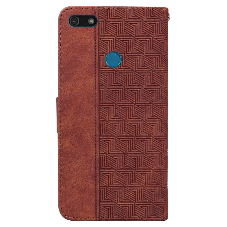 For Motorola Moto E6 Play Geometric Embossed Leather Phone Case