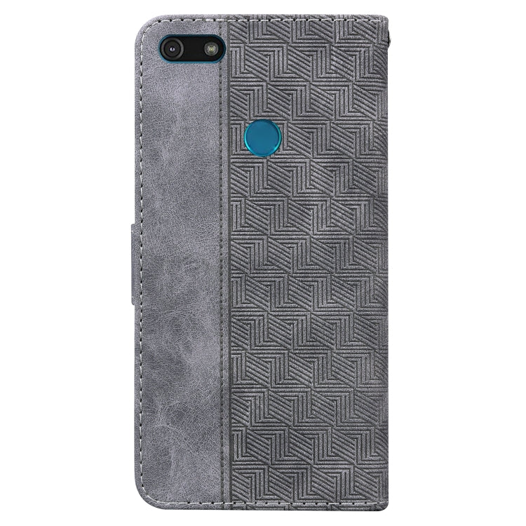 For Motorola Moto E6 Play Geometric Embossed Leather Phone Case