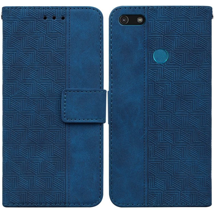 For Motorola Moto E6 Play Geometric Embossed Leather Phone Case