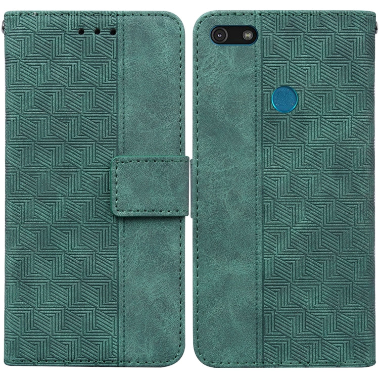 For Motorola Moto E6 Play Geometric Embossed Leather Phone Case