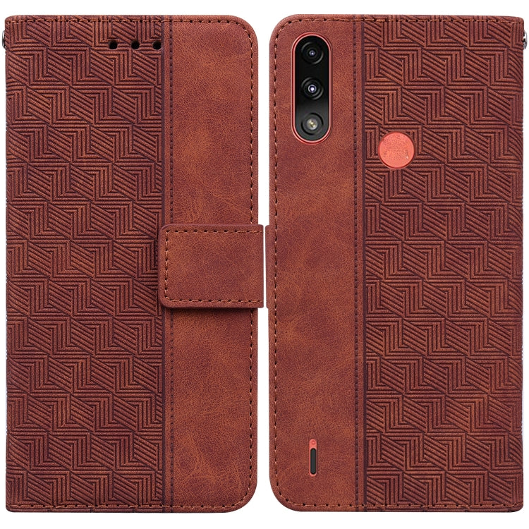 For Motorola Moto E7 Power/E7i Power Geometric Embossed Leather Phone Case