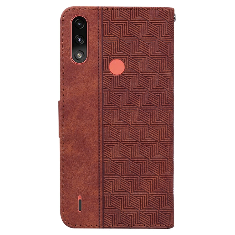 For Motorola Moto E7 Power/E7i Power Geometric Embossed Leather Phone Case