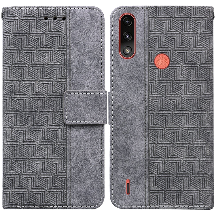 For Motorola Moto E7 Power/E7i Power Geometric Embossed Leather Phone Case