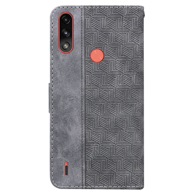 For Motorola Moto E7 Power/E7i Power Geometric Embossed Leather Phone Case