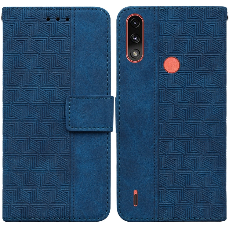 For Motorola Moto E7 Power/E7i Power Geometric Embossed Leather Phone Case