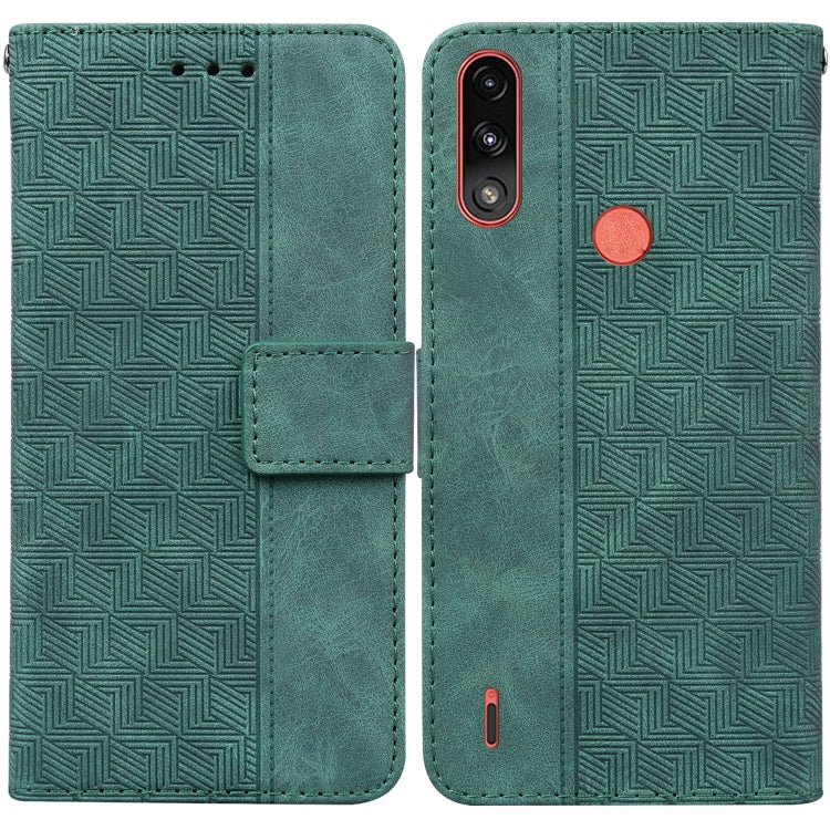 For Motorola Moto E7 Power/E7i Power Geometric Embossed Leather Phone Case