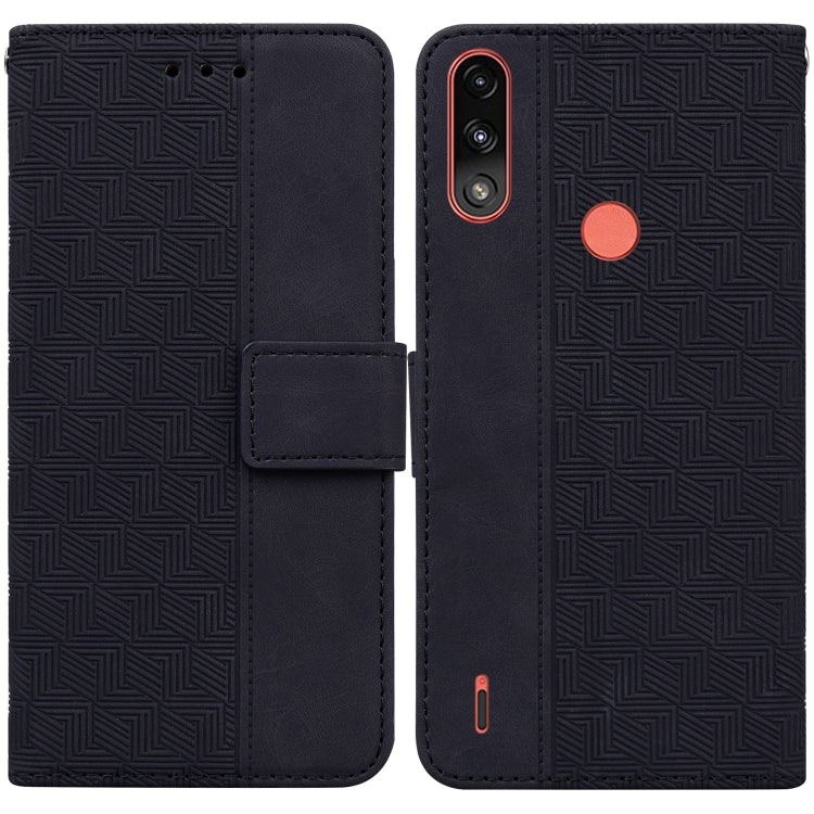 For Motorola Moto E7 Power/E7i Power Geometric Embossed Leather Phone Case