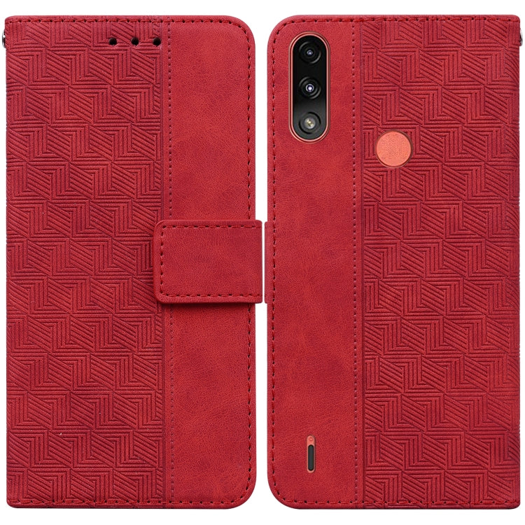 For Motorola Moto E7 Power/E7i Power Geometric Embossed Leather Phone Case