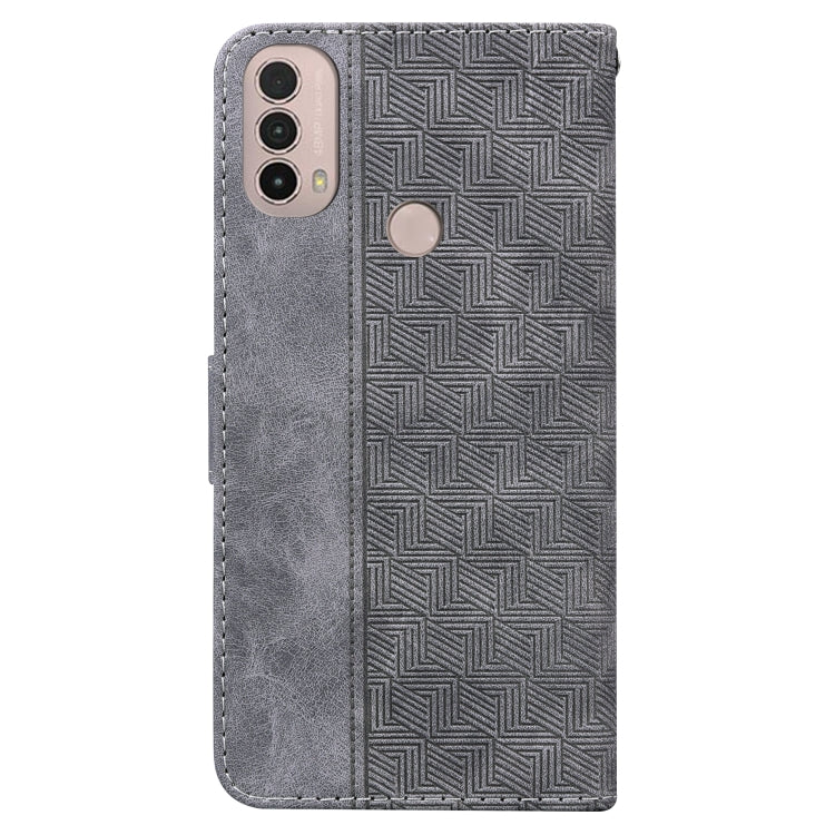 For Motorola Moto E20 / E30 / E40 Geometric Embossed Leather Phone Case