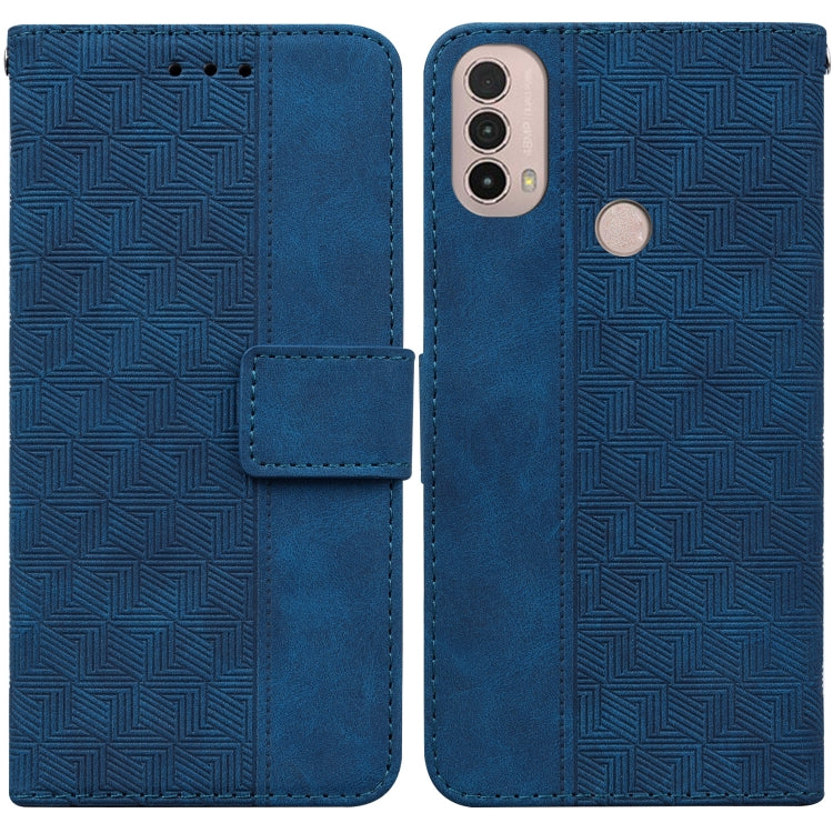 For Motorola Moto E20 / E30 / E40 Geometric Embossed Leather Phone Case