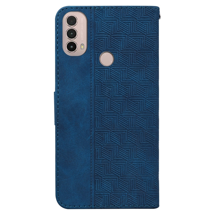 For Motorola Moto E20 / E30 / E40 Geometric Embossed Leather Phone Case