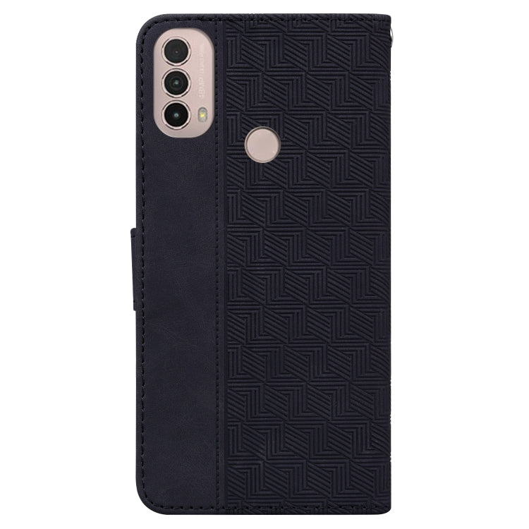 For Motorola Moto E20 / E30 / E40 Geometric Embossed Leather Phone Case
