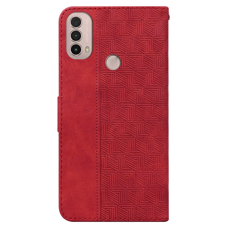 For Motorola Moto E20 / E30 / E40 Geometric Embossed Leather Phone Case
