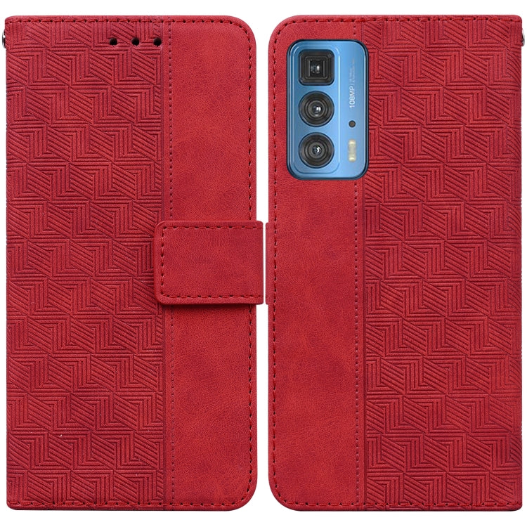 For Motorola Moto Edge 20 Pro Geometric Embossed Leather Phone Case