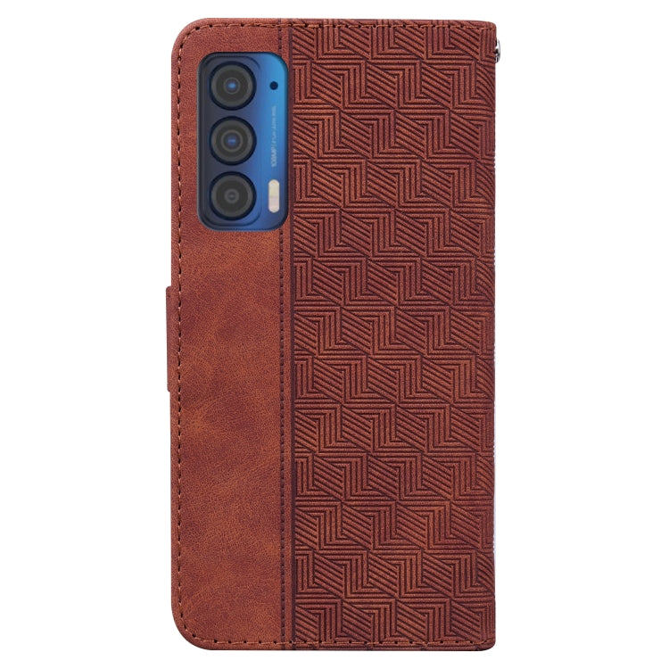 For Motorola Moto Edge 2021 Geometric Embossed Leather Phone Case