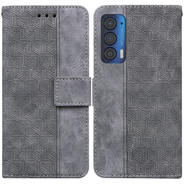 For Motorola Moto Edge 2021 Geometric Embossed Leather Phone Case