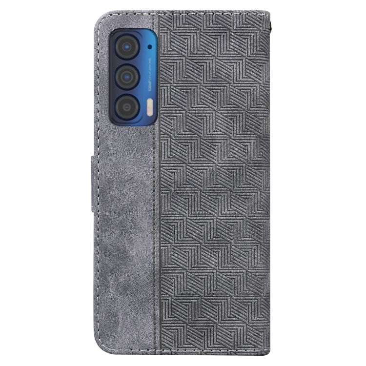 For Motorola Moto Edge 2021 Geometric Embossed Leather Phone Case