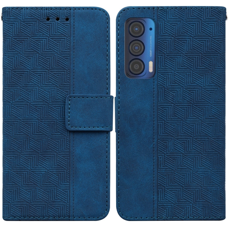 For Motorola Moto Edge 2021 Geometric Embossed Leather Phone Case