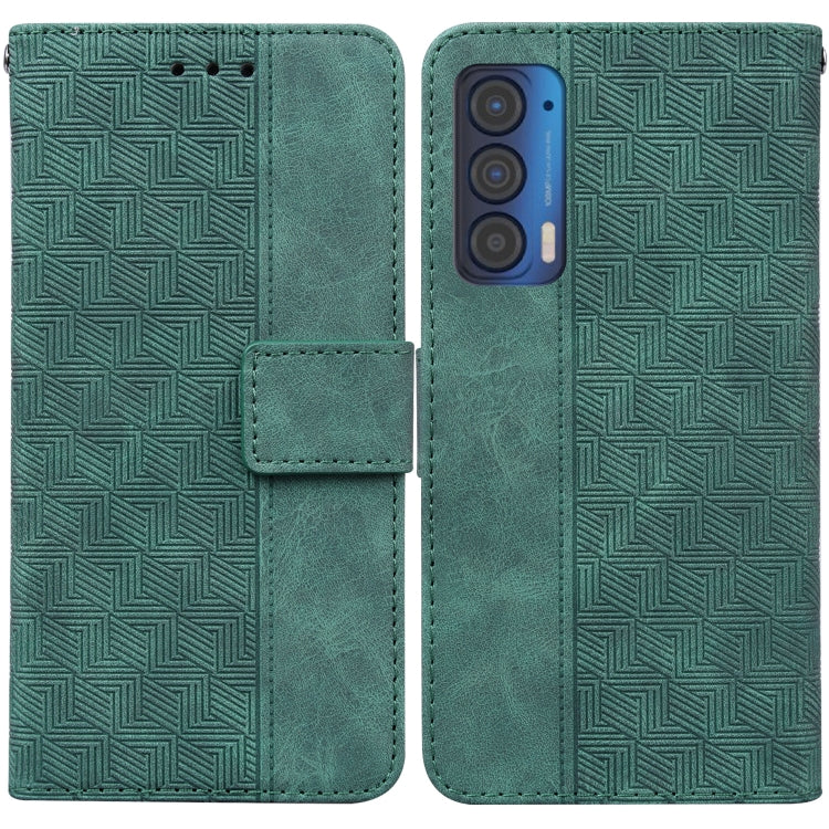 For Motorola Moto Edge 2021 Geometric Embossed Leather Phone Case