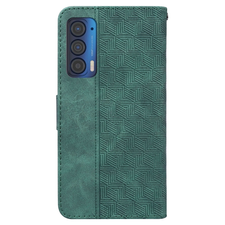 For Motorola Moto Edge 2021 Geometric Embossed Leather Phone Case