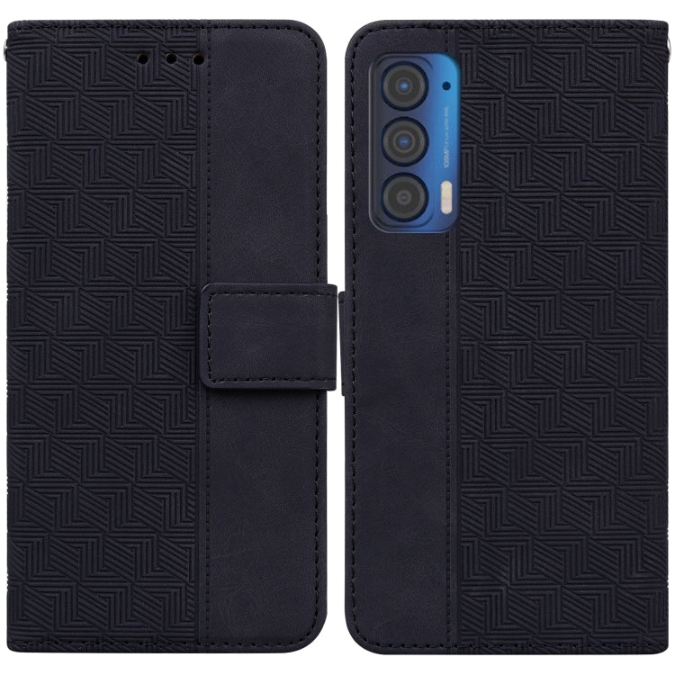 For Motorola Moto Edge 2021 Geometric Embossed Leather Phone Case