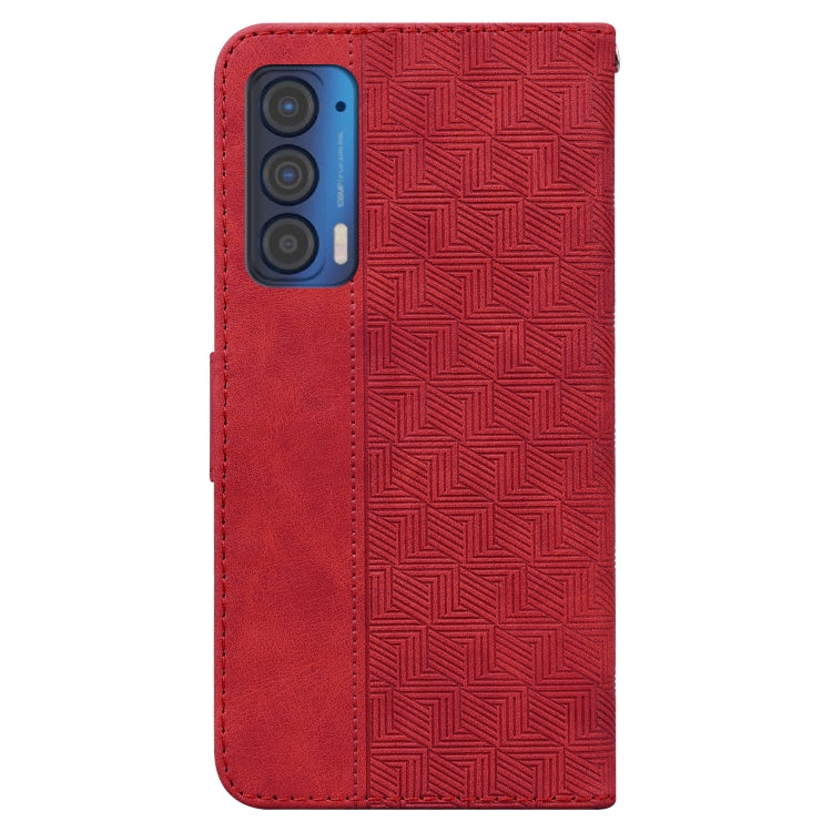 For Motorola Moto Edge 2021 Geometric Embossed Leather Phone Case