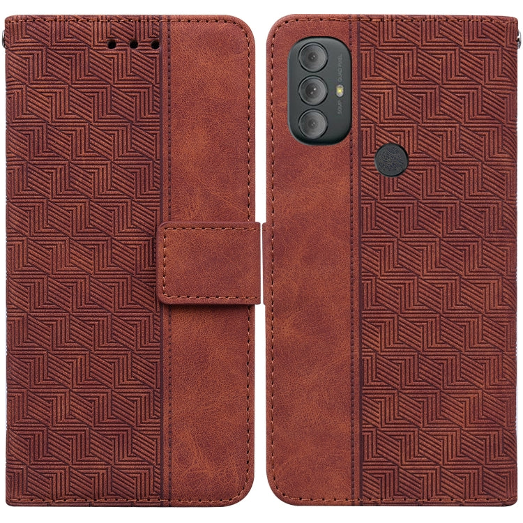 For Motorola Moto G Power 2022 Geometric Embossed Leather Phone Case