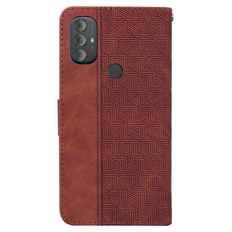 For Motorola Moto G Power 2022 Geometric Embossed Leather Phone Case