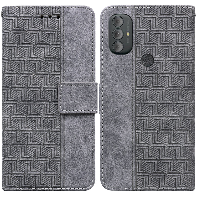 For Motorola Moto G Power 2022 Geometric Embossed Leather Phone Case