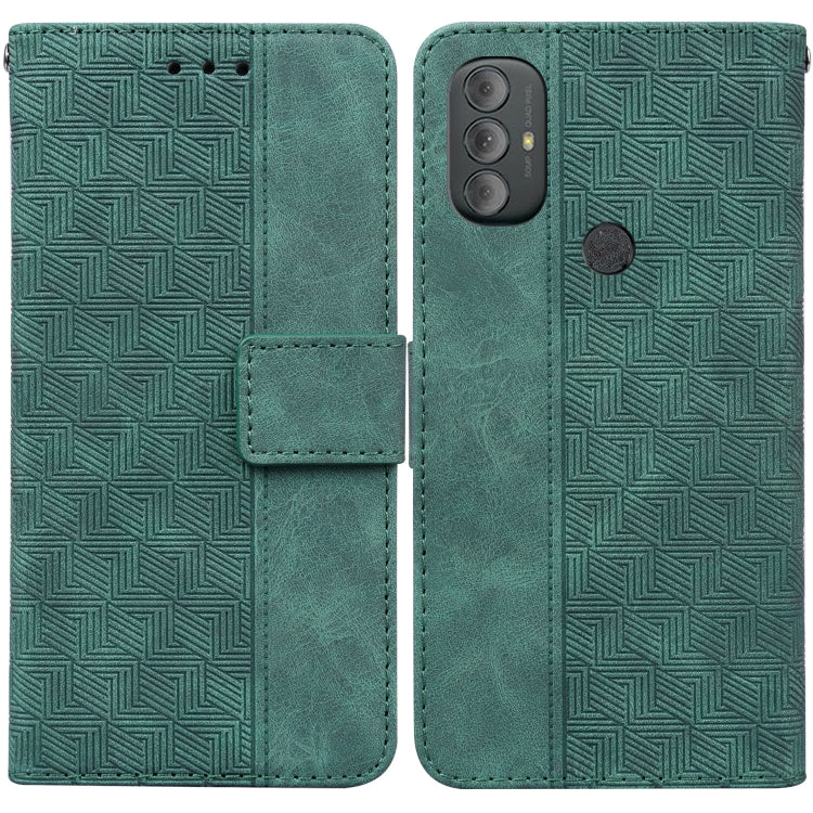 For Motorola Moto G Power 2022 Geometric Embossed Leather Phone Case